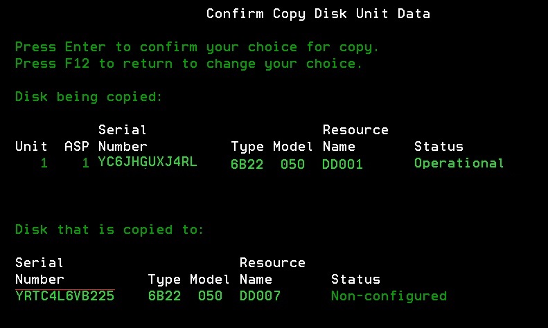 Copy Load Source - Copy Disk Unit Data