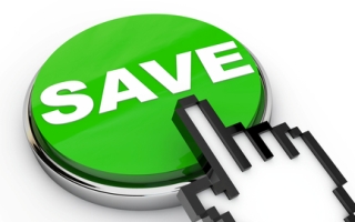 Green Save Button with pointing Hand Cursor